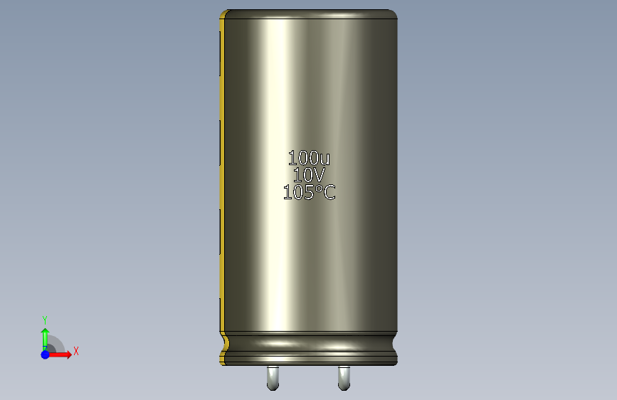 铝电解电容器C-HOR__D-12,5__L-25__P5__STAND-7,5__TMP-105__C-100u__U-16.stp 正面视图