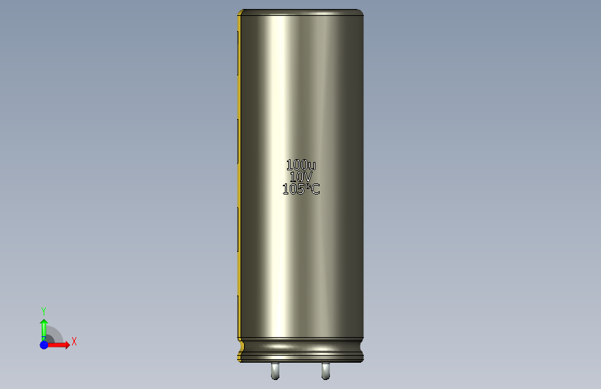 铝电解电容器C-HOR__D-12,5__L-35__P5__STAND-1__TMP-105__C-100u__U-16.stp 正面视图