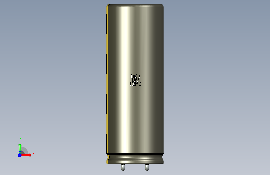 铝电解电容器C-HOR__D-18__L-50__P7,5__STAND-2__TMP-105__C-100u__U-16.stp 正面视图