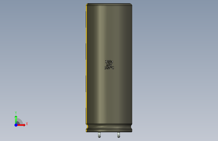铝电解电容器C-HOR__D-18__L-50__P7,5__STAND-5__TMP-105__C-100u__U-16.ipt 正面视图