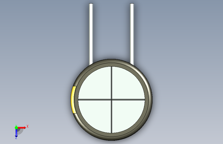 铝电解电容器C-HOR__D-20__L-25__P10__STAND-10__TMP-105__C-100u__U-16.stp 俯视图