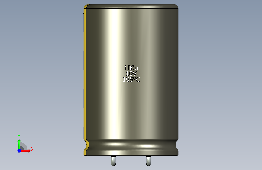 铝电解电容器C-HOR__D-20__L-32__P7,5__STAND-2,54__TMP-105__C-100u__U-16.stp 正面视图