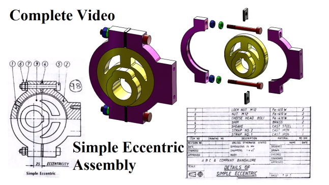如何在 Solidworks 中制作简单偏心装配和所有零件视频
