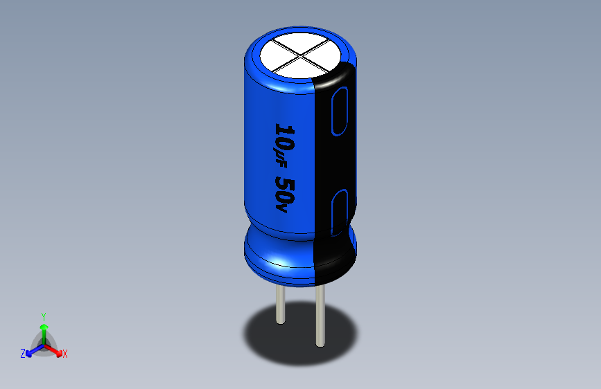 10uF 50V electr 5 x11mm P直径2 5 mm蓝黑色
