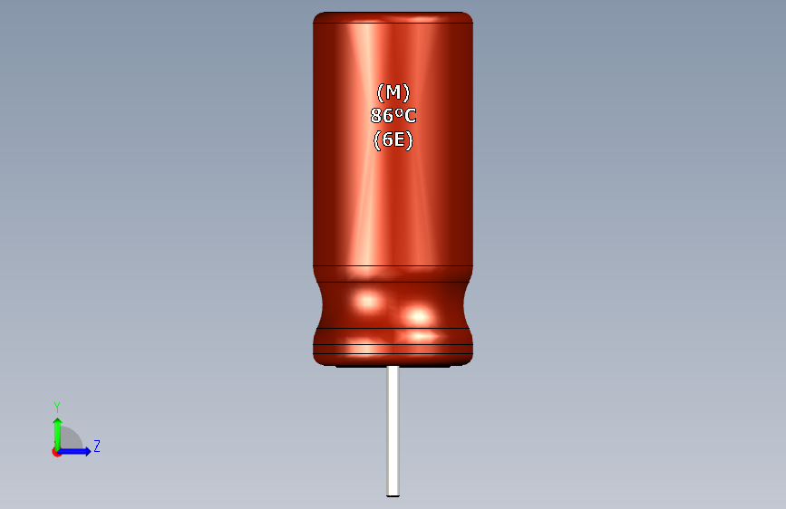 47uF 16V electr 5 x11mm P直径2 5 mm棕色白色 左侧视图