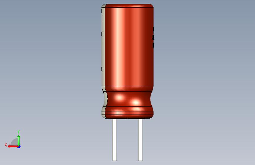 47uF 16V electr 5 x11mm P直径2 5 mm棕色白色 背面视图