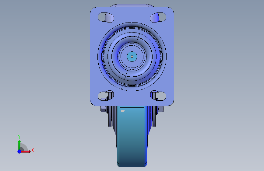 吸收震动型脚轮G-125-FLANGE 正面视图