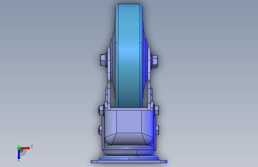 吸收震动型脚轮G-125-FLANGE 俯视图