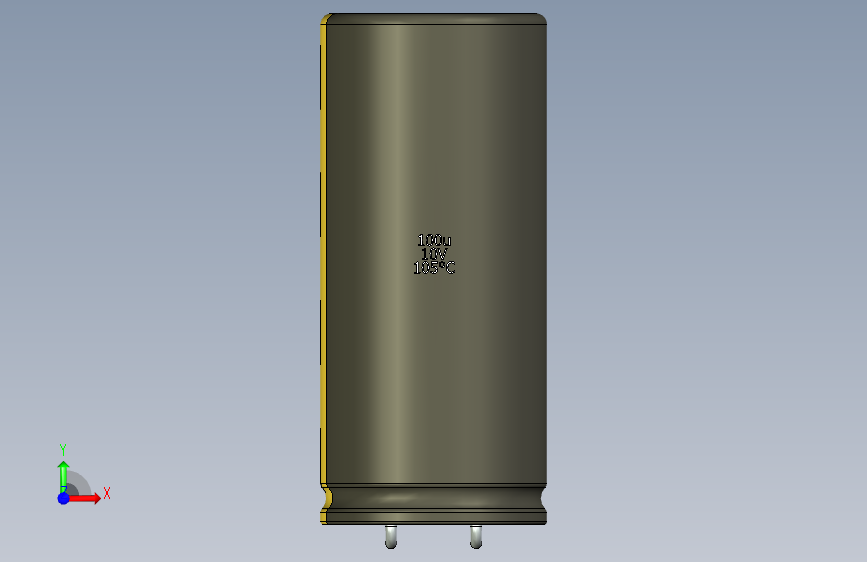 铝电解电容器C-HOR__D-20__L-45__P7,5__STAND-5__TMP-105__C-100u__U-16.ipt 正面视图