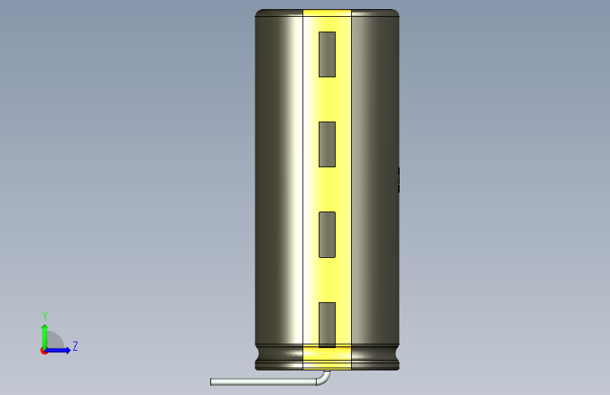 铝电解电容器C-HOR__D-20__L-50__P10__STAND-2,54__TMP-105__C-100u__U-16.stp 左侧视图