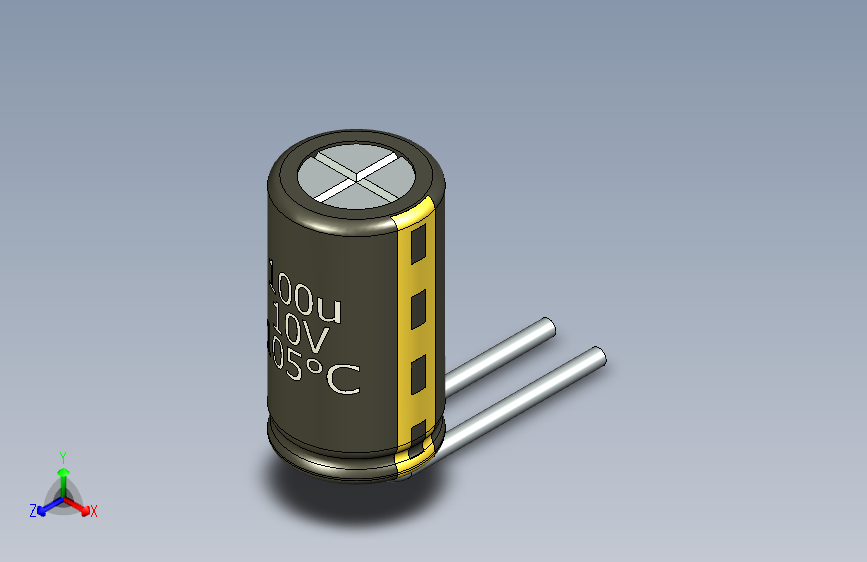 铝电解电容器C-HOR_MIR__D-5__L-9__P2__STAND-2,54__TMP-105__C-100u__U-16.stp