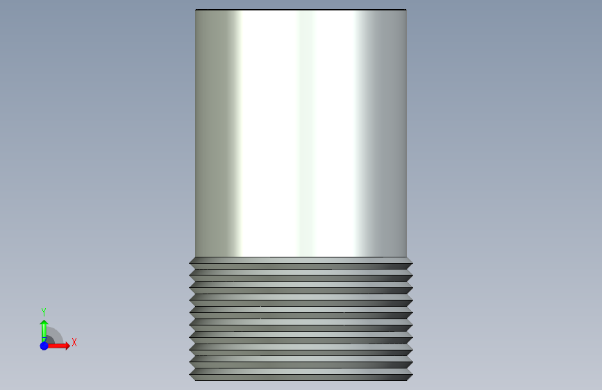 不锈钢管件MEDIO NIPLE CC 2 x 100 mm.stp 正面视图