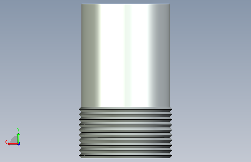 不锈钢管件MEDIO NIPLE CC 2 x 100 mm.stp 背面视图
