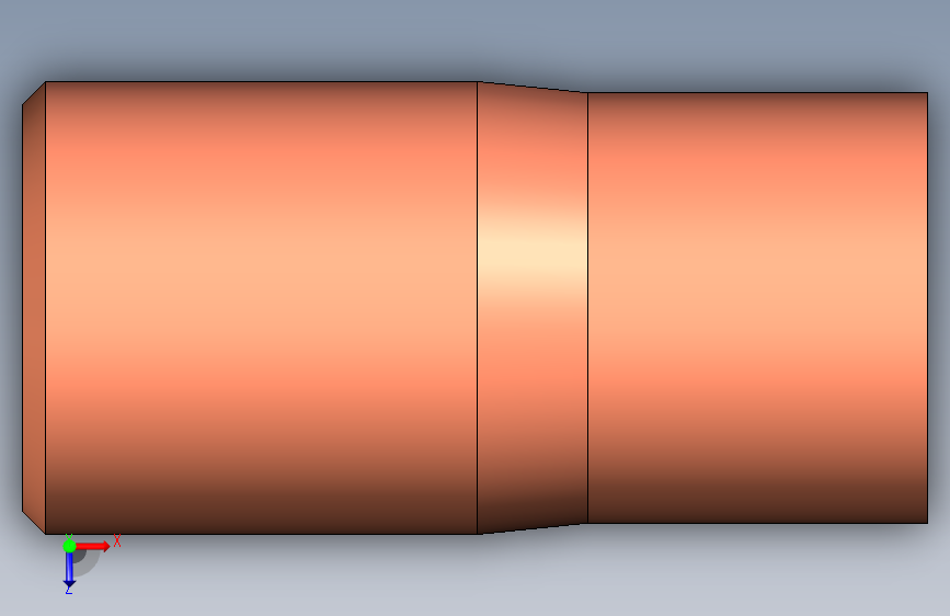 制冷铜管Fittings-reducers, Type 5243,08-06 俯视图
