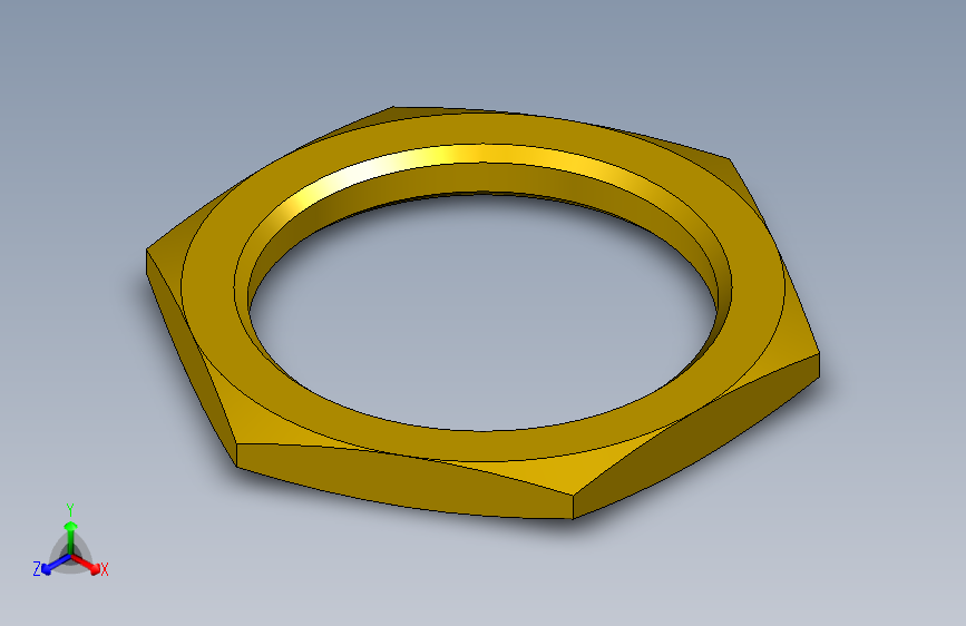 Brass hex lock thin nut G 1 inch 1 2黄铜六角锁紧螺母