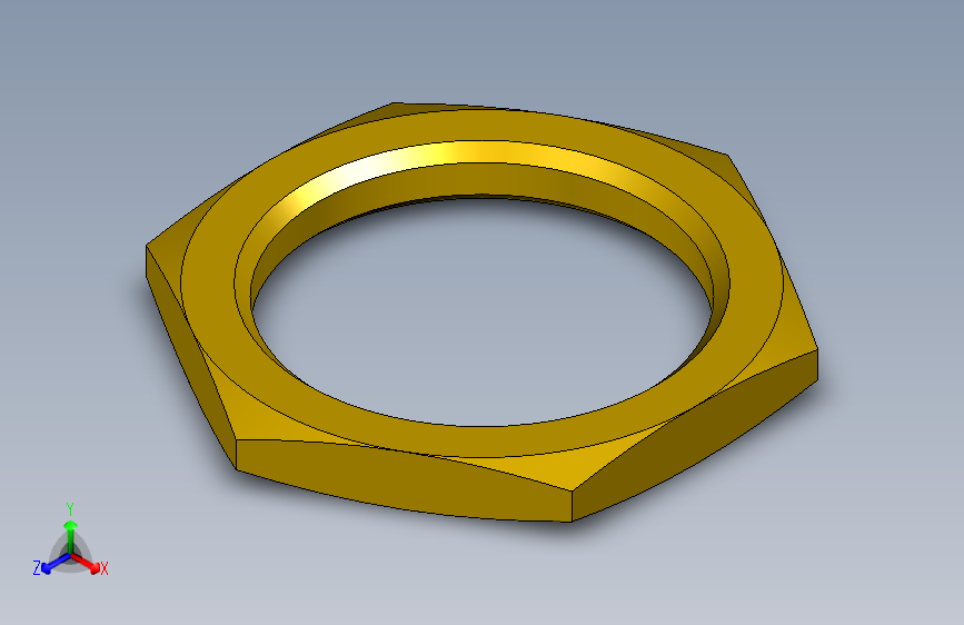 Brass hex lock thin nut G 1 inch 1 4黄铜六角锁紧螺母