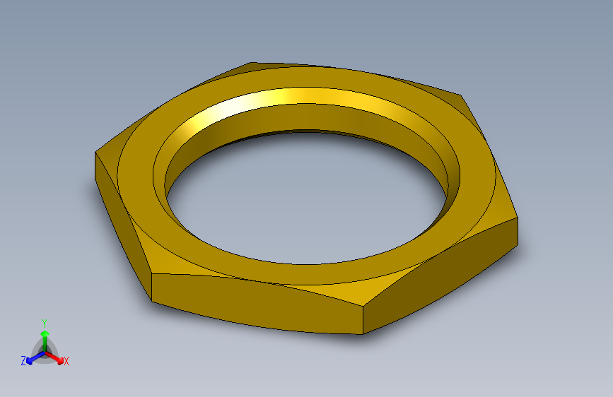 Brass hex lock thin nut G 1 inch黄铜六角锁紧螺母