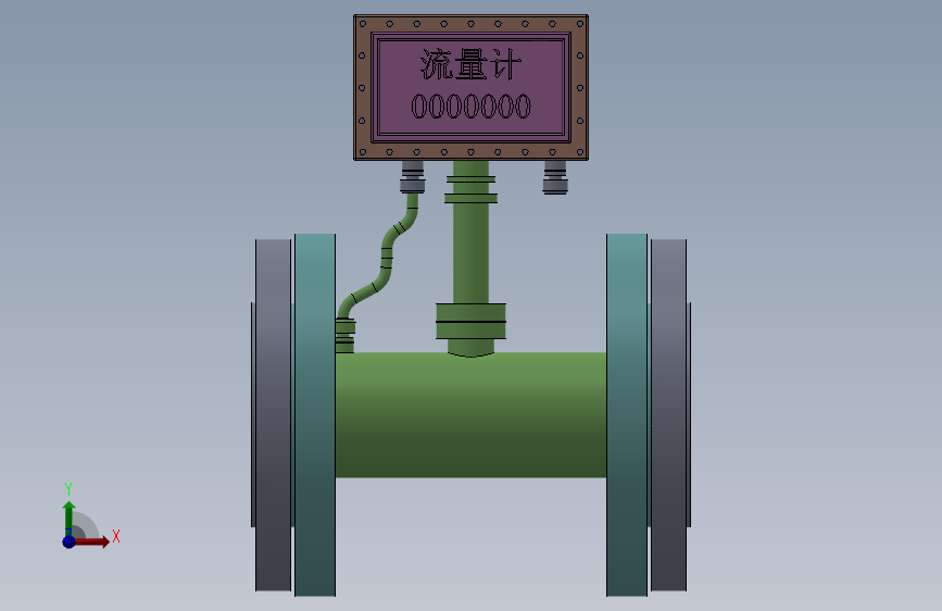 涡街流量计 正面视图