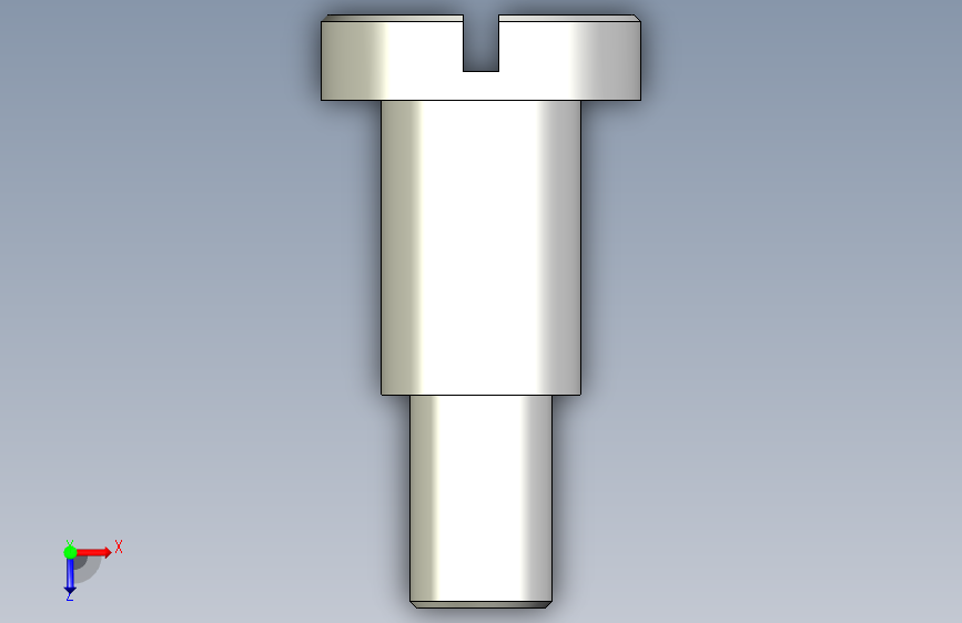 DIN 923 带肩开槽盘头螺钉 M2 x 4 俯视图