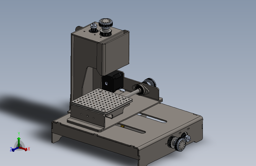 微型 3 轴 CNC 主视图