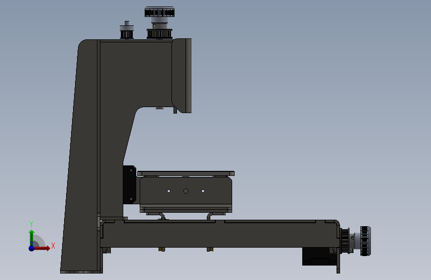 微型 3 轴 CNC 正面视图