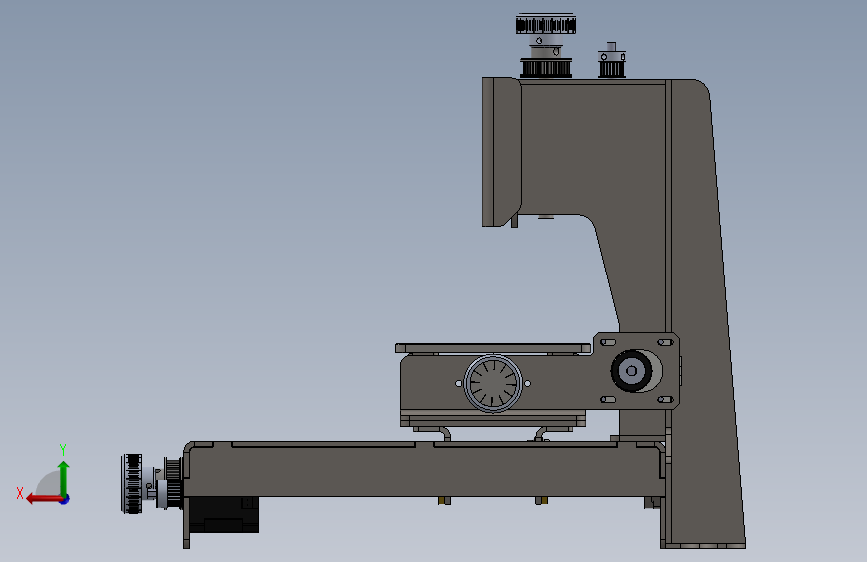 微型 3 轴 CNC 背面视图