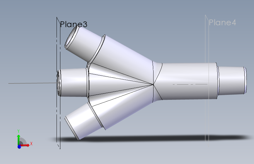 3 way Y M 15-M15 M 15麻醉和呼吸设备圆锥形连接器.sldprt