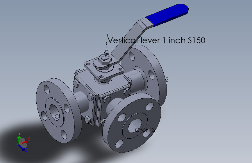 3-way ball valve 1 -150球阀.SLDPRT
