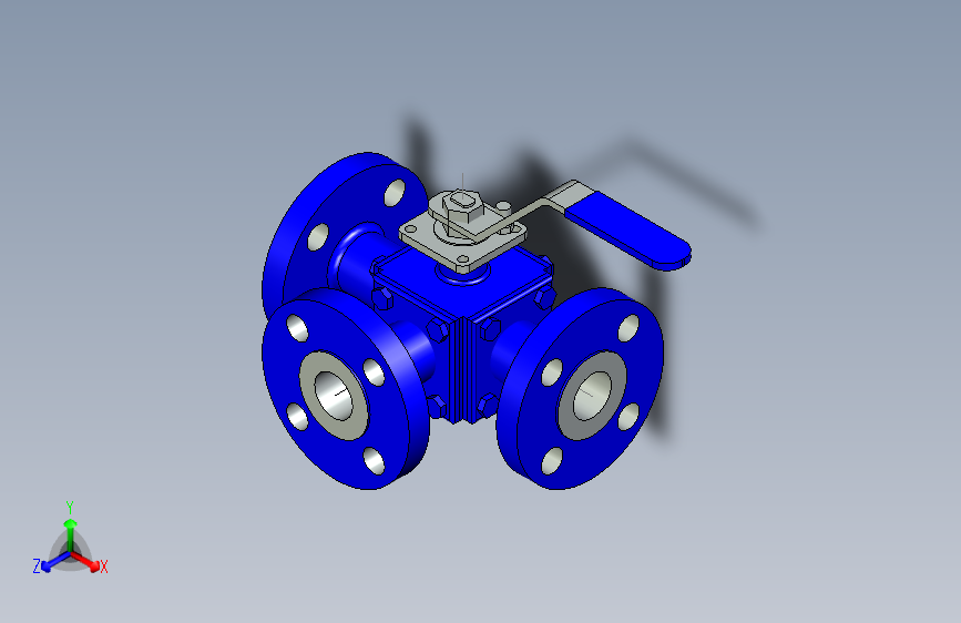3-way ball valve 1 -150球阀.stp