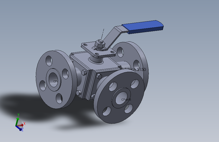 3-way ball valve 1-2 -150球阀.SLDPRT