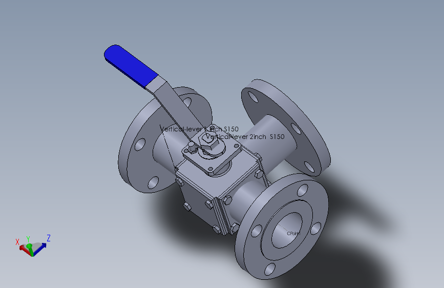 3-way ball valve 2 -150球阀.SLDPRT