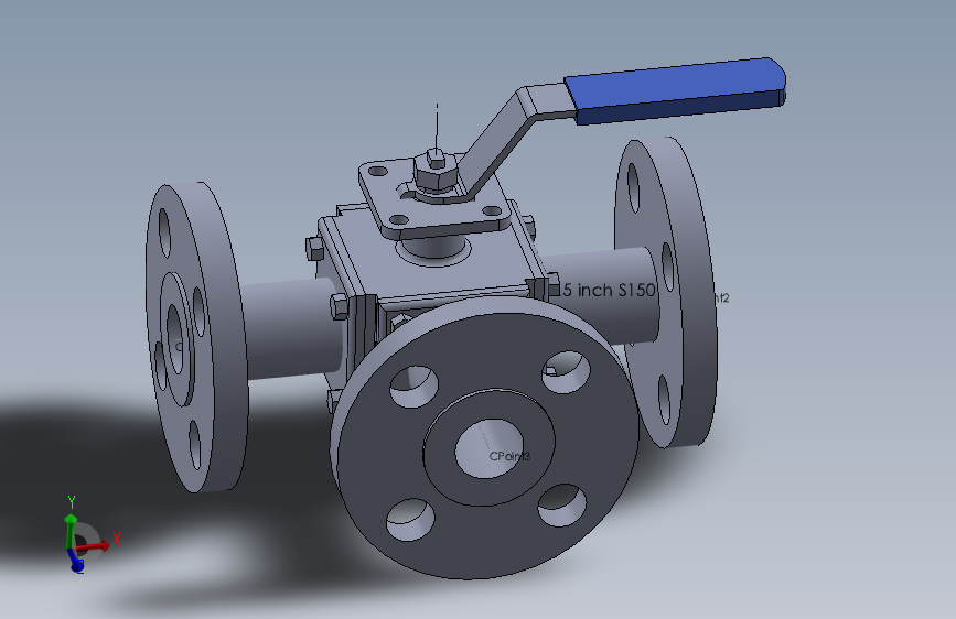 3-way ball valve 3-4 -150球阀.SLDPRT