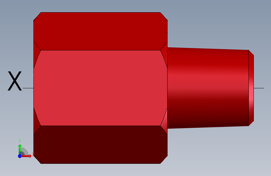 Adapters_Thread_expander___Adapter_3_8x1_4硅胶管.sldprt 正面视图