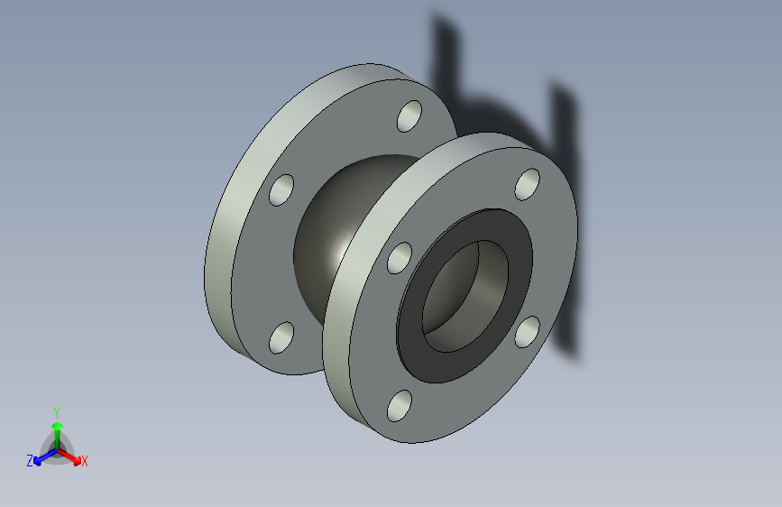 antivibration 2 1-2 inch -150柔性单球面橡胶连接法兰 .stp
