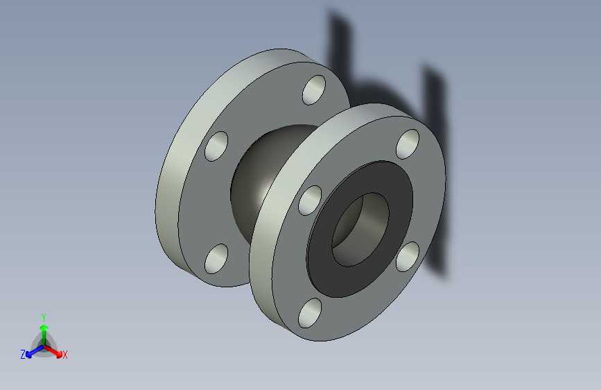 antivibration 2 inch -150柔性单球面橡胶连接法兰 .stp