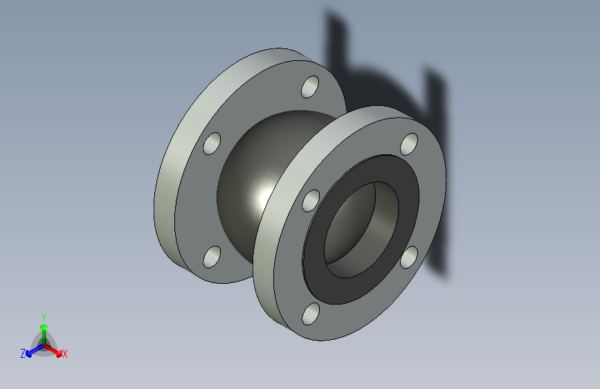 antivibration 3 inch -150柔性单球面橡胶连接法兰 .stp
