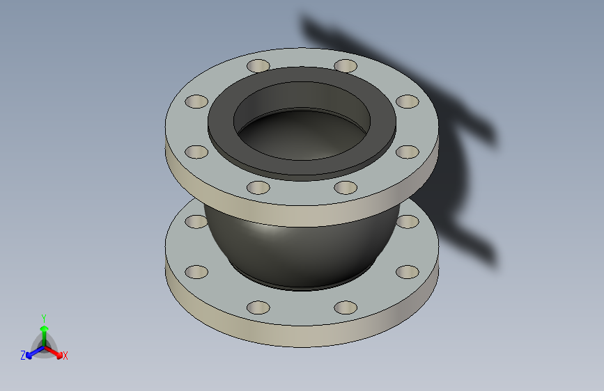 antivibration 4 inch -150柔性单球面橡胶连接法兰 .stp