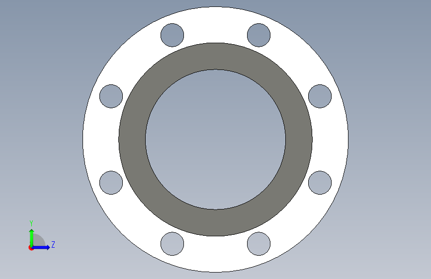 antivibration 5 inch -150柔性单球面橡胶连接法兰 .stp 左侧视图