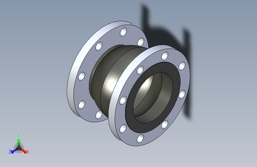 antivibration 5 inch -150柔性单球面橡胶连接法兰 .stp