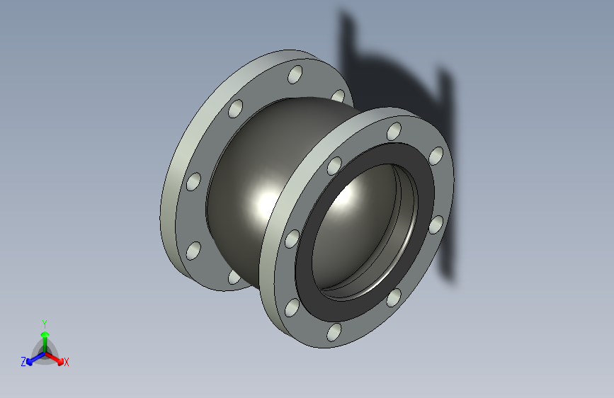 antivibration 6 inch -150柔性单球面橡胶连接法兰 .stp