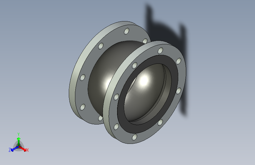 antivibration 8 inch -150柔性单球面橡胶连接法兰 .stp