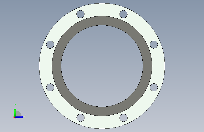 antivibration 10 inch -150柔性单球面橡胶连接法兰 .stp 左侧视图