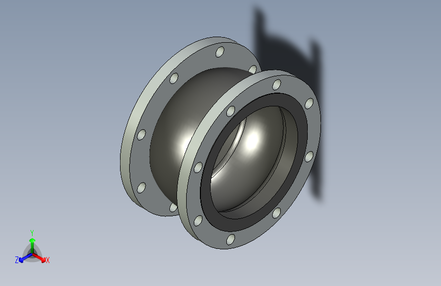 antivibration 10 inch -150柔性单球面橡胶连接法兰 .stp