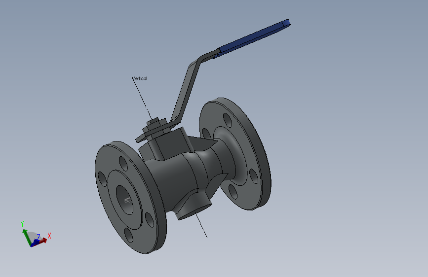 Ball valve 1. 25 inch flange S150法兰球阀法兰.SLDPRT