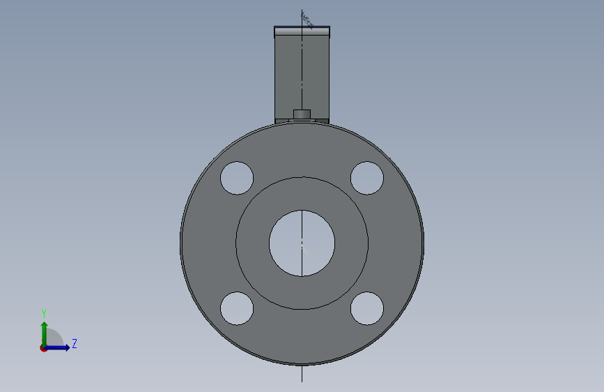 Ball valve 1. 25 inch flange S150法兰球阀法兰.SLDPRT 左侧视图