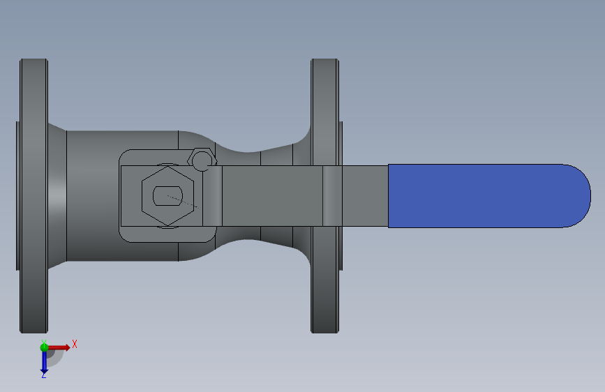 Ball valve 1. 25 inch flange S150法兰球阀法兰.SLDPRT 俯视图