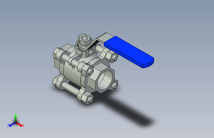 ball valve  3-4球阀.stp