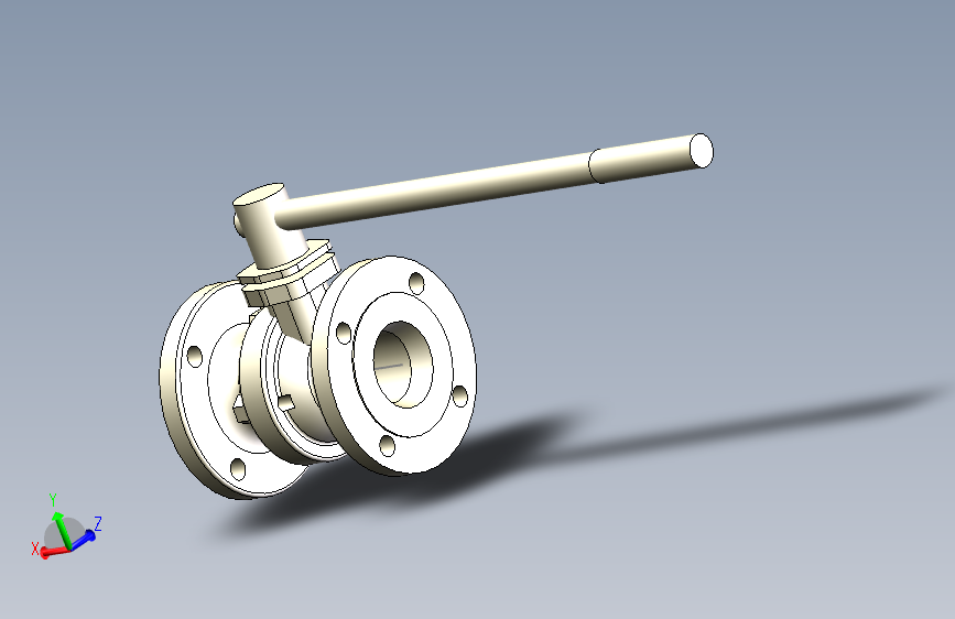 Ball valve  3inch flange S150法兰球阀法兰.SLDPRT