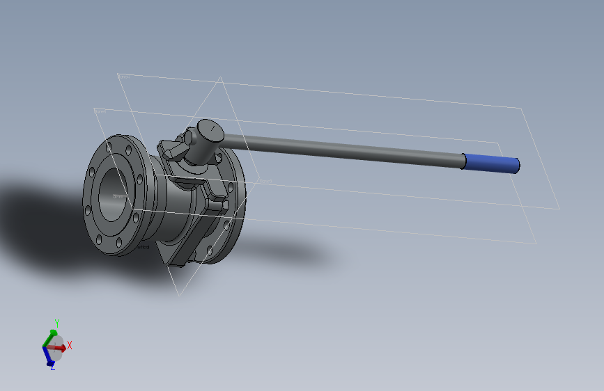 Ball valve  4inch flange S150法兰球阀法兰.SLDPRT