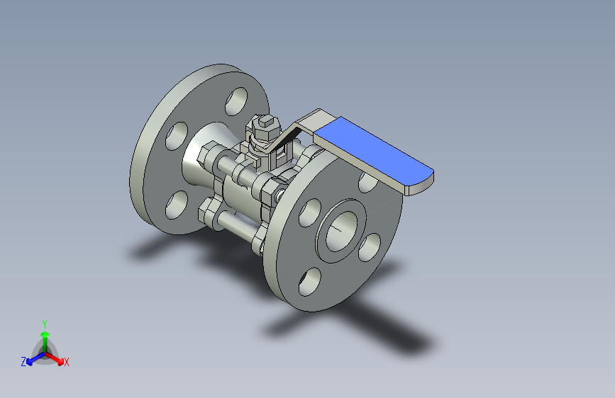 Ball valve 0.5 inch flange S150法兰球阀法兰.stp